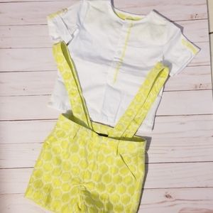 Pompomme 2 PC short set Lime and white